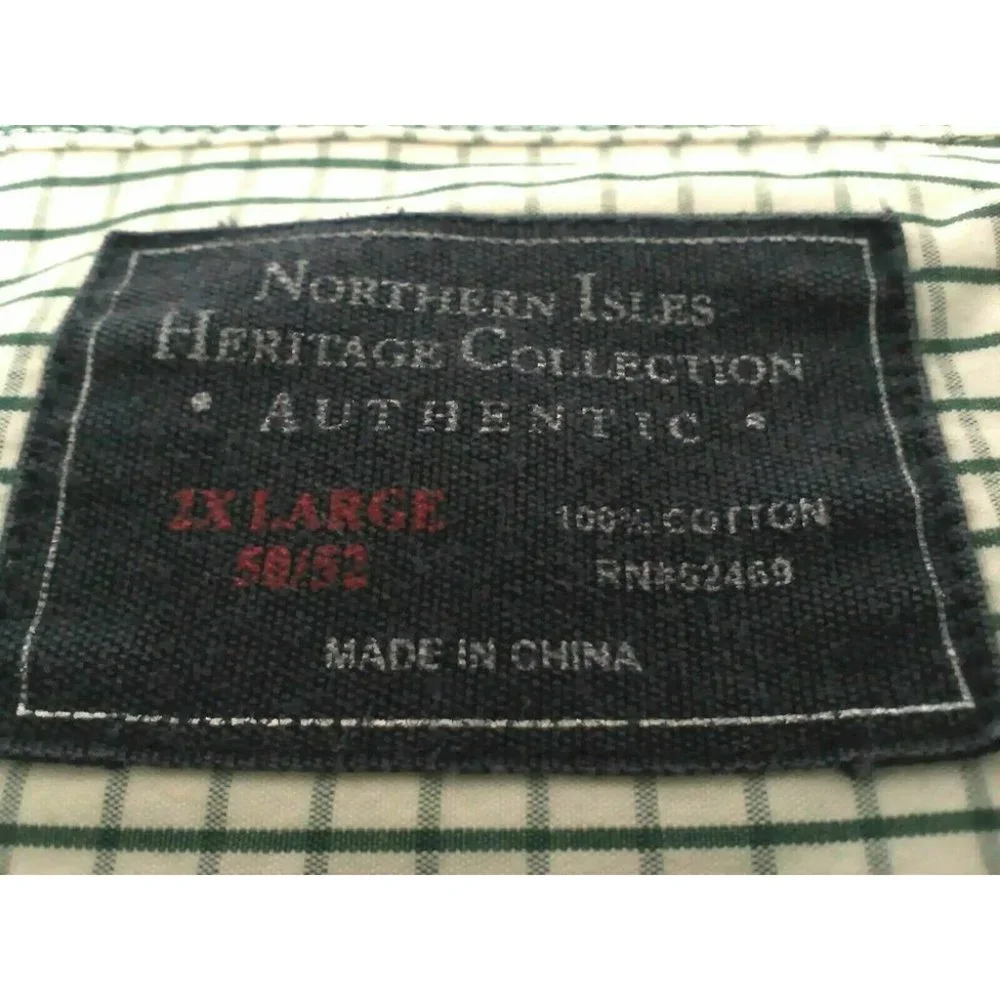 Northern Isles Men's Shirt Heritage Collection Long/Sleeve 100% Cotton 2XL 50/52 - Picture 6 of 16